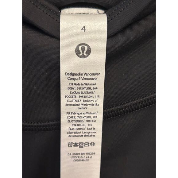 Lululemon Wunder Under Smooth Cover Tight Sz 4 25" Black NWT - Picture 4 of 5